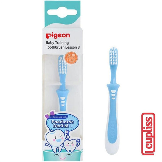 PIGEON Traning Toothbrush Lesson 3 Blue Sikat Gigi Anak