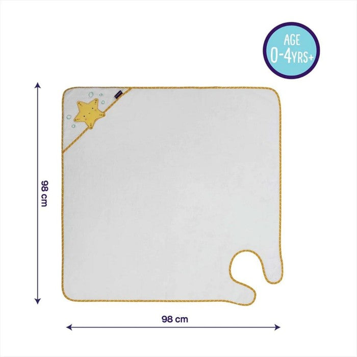 ClevaMama Bamboo Apron Towel White Star Handuk Mandi Bayi