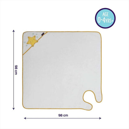 ClevaMama Bamboo Apron Towel White Star Handuk Mandi Bayi
