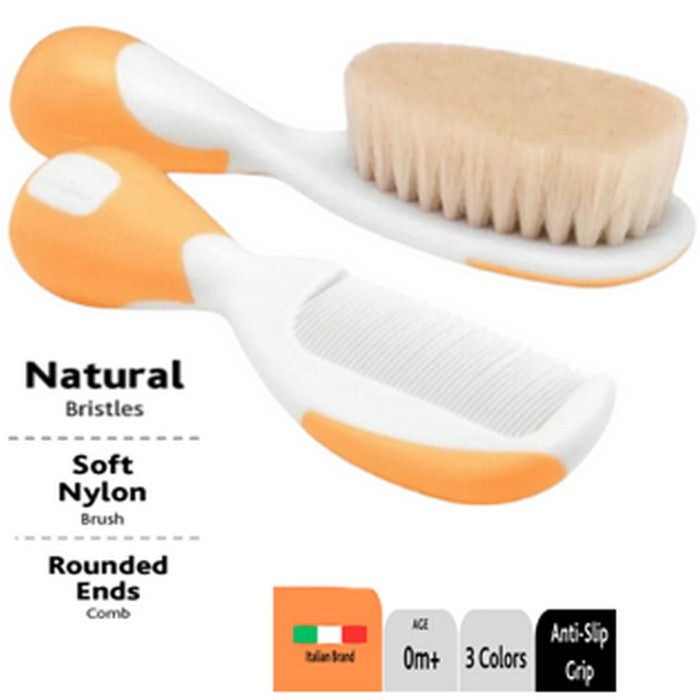 CHICCO Weaning Brush And Comb 0M+ Sisir Bulu Halus Rambut Bayi