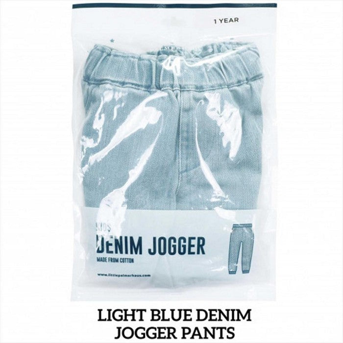 Light Blue Little Palmerhaus Jogger Denim Celana Anak
