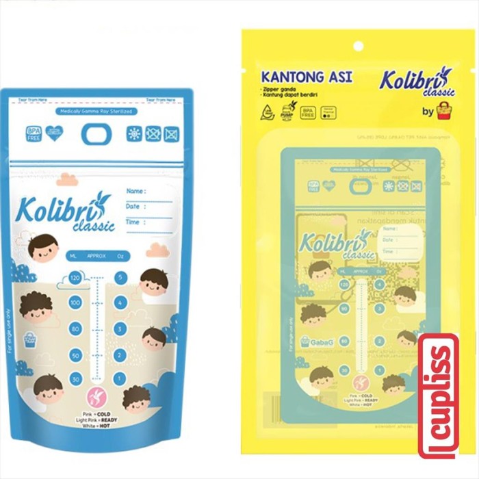 Gabag Kolibri Kantong ASI Classic 120ml Boy 30pcs