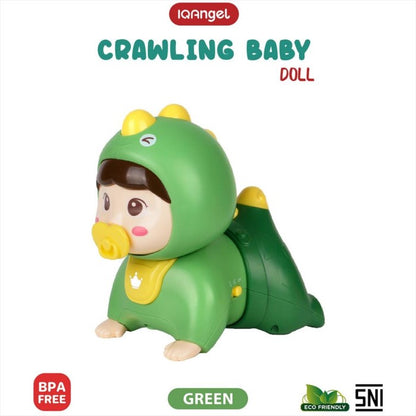 IQANGEL Crawling Baby Doll Mainan Boneka Bayi IQ Angel Green 0709
