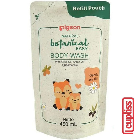 PIGEON Botanical Baby 450ml Body Wash Refill Sabun Bayi