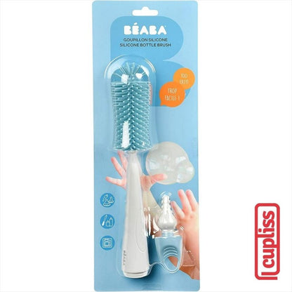 BEABA Silicone Bottle Brush 2in1 Blue Sikat Botol