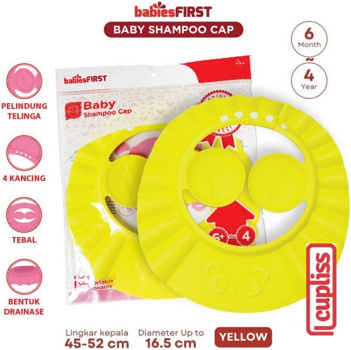 BabiesFirst Shampoo Cap Yellow Topi Keramas Bayi Shower Mandi