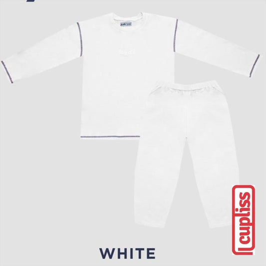 Kyds Overlocked Pjs White Piyama Anak