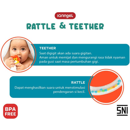 IQAngel Rattle Teether Toy Elephant Banana Mainan gigitan Bayi