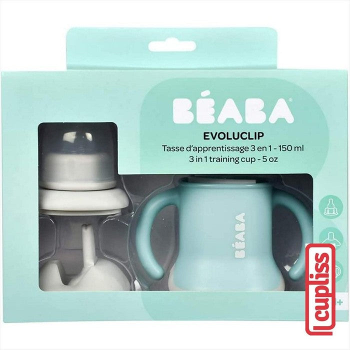 BEABA 3in1 Training Cup Evoluclip Airy Green Evolutive