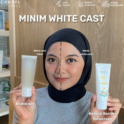 Cahaya Naturals Physical Sunscreen SPF 50+ 4x Barrier Protection Sunblock