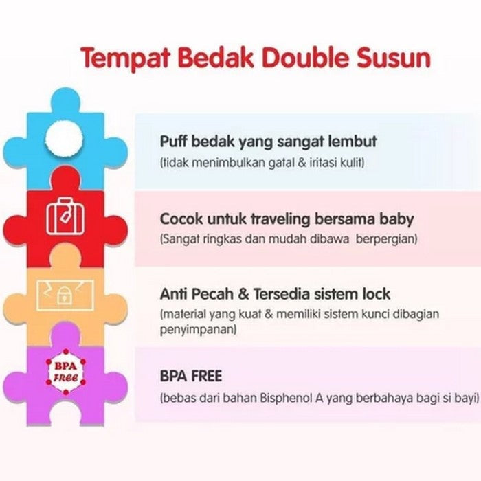 Reliable Tempat Bedak Bayi Double Susun Storage Cotton Ball Buds 10400