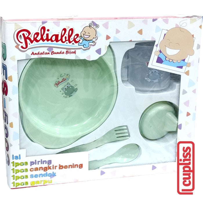 Reliable Feeding Set Piring Tempat Makan Kecil Bayi Kemasan Box 5003