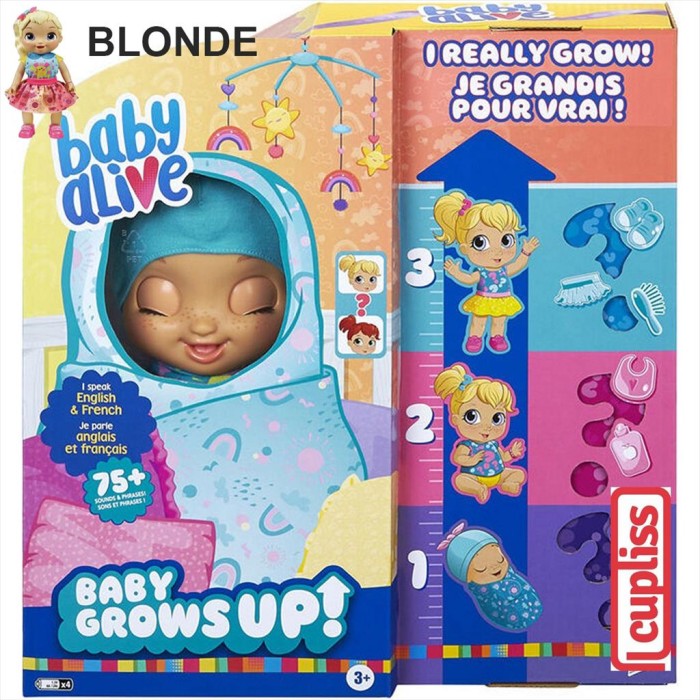 BLONDE BABY ALIVE Grows Up Boneka Tumbuh Grow 3 in 1 Hasbro E8199