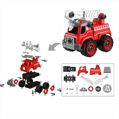 Okiedog Diy Mini Trucks Crane Red Mainan Bongkar Pasang Anak