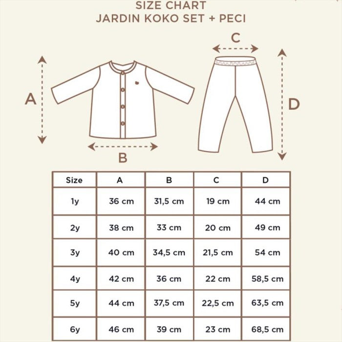 Cuband Sand Little Palmerhaus Jardin Koko Set n Peci Baju Koko Anak