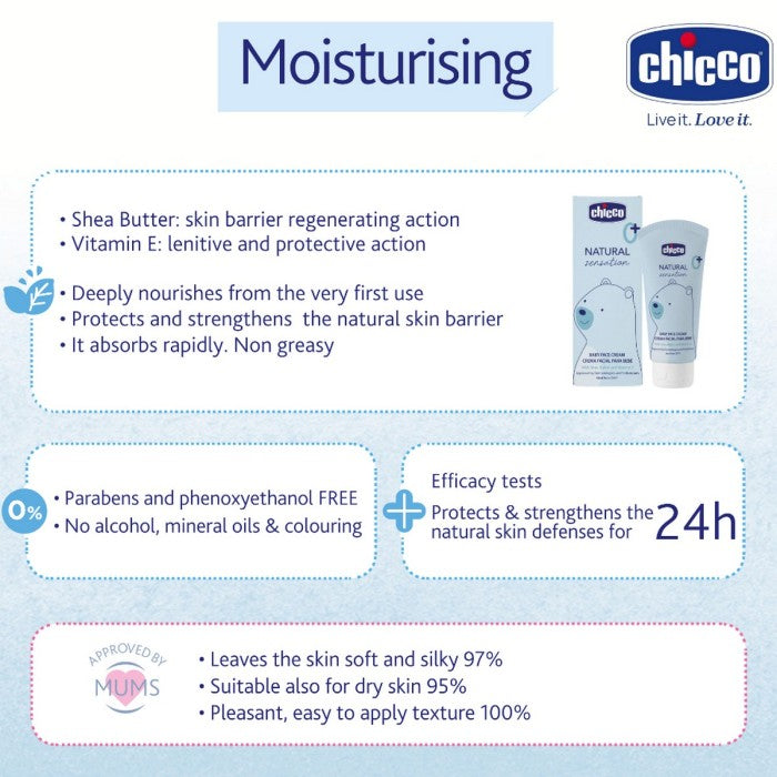 CHICCO Natural Sensation Baby Face Cream 50ml Krim Wajah Bayi 50 ml G6007