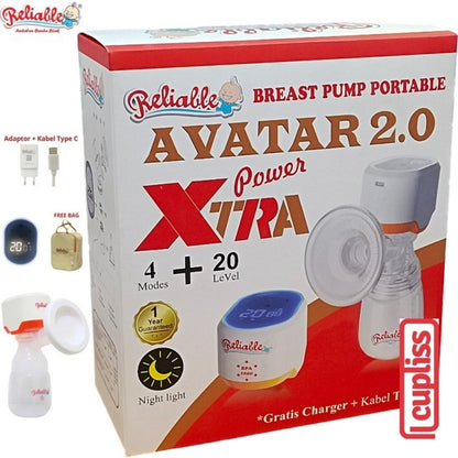 Reliable Breast Pump Electric Avatar 2.0 4 Mode 20 Level Pompa ASI Portable 9919