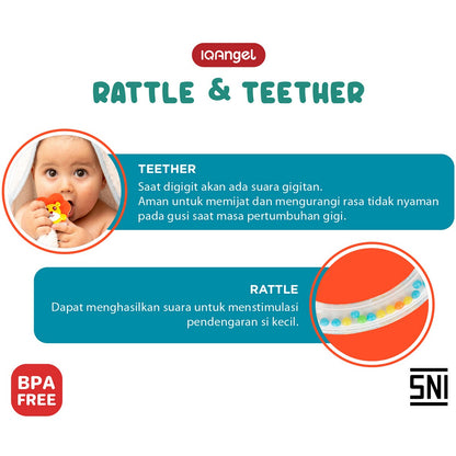 IQAngel Rattle Teether Toy Owl Blush Mainan gigitan Bayi