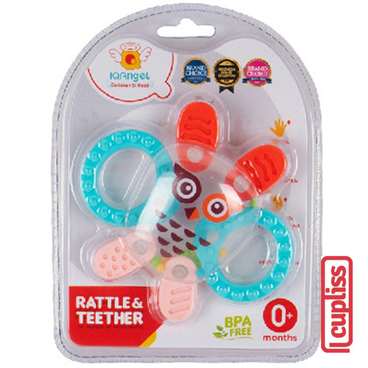 IQAngel Rattle Teether Toy Owl Blush Mainan gigitan Bayi