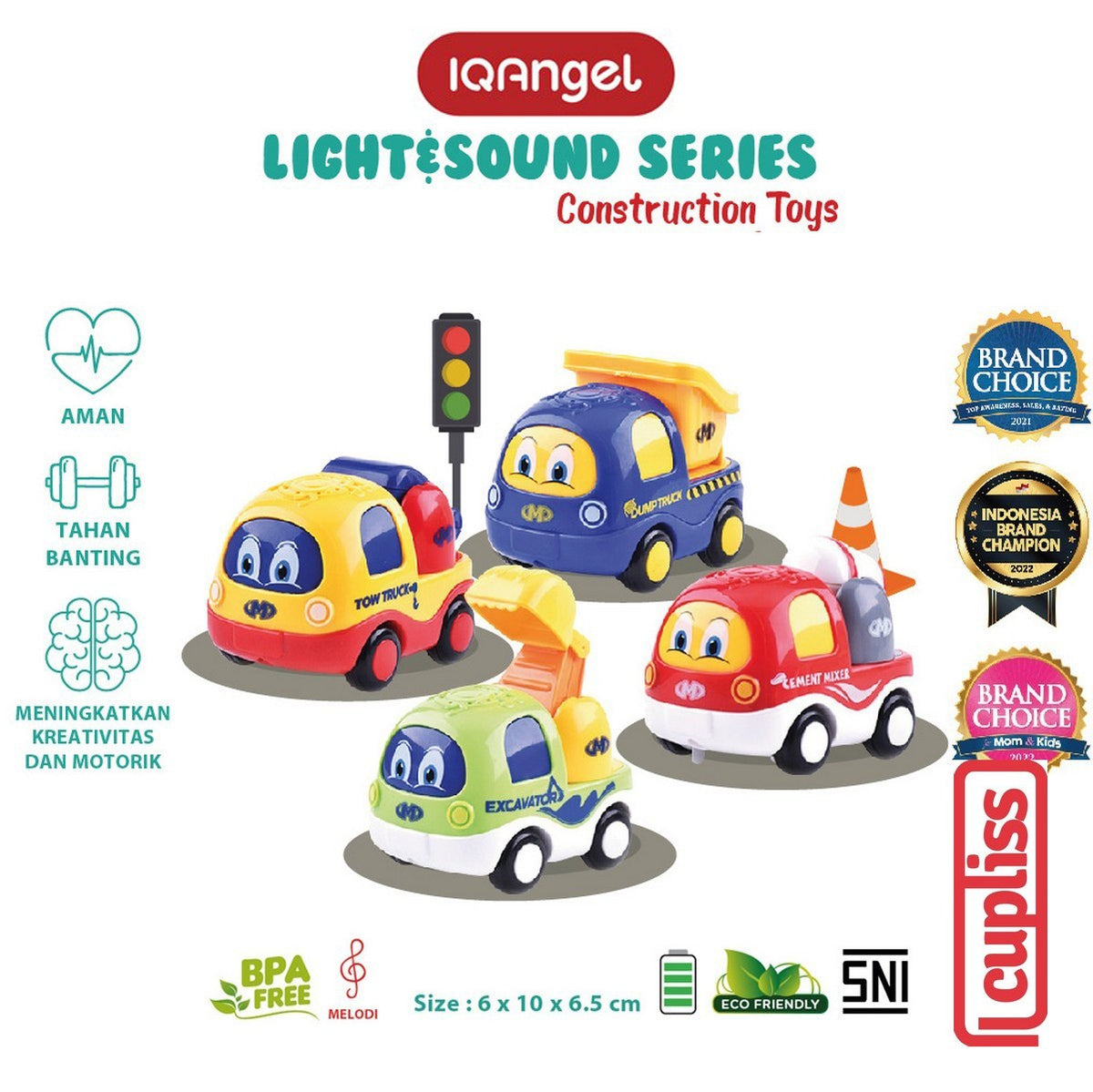 IQANGEL Light & Sound Construction Truck Toys IQMS1029 Mainan Anak IQ Angel