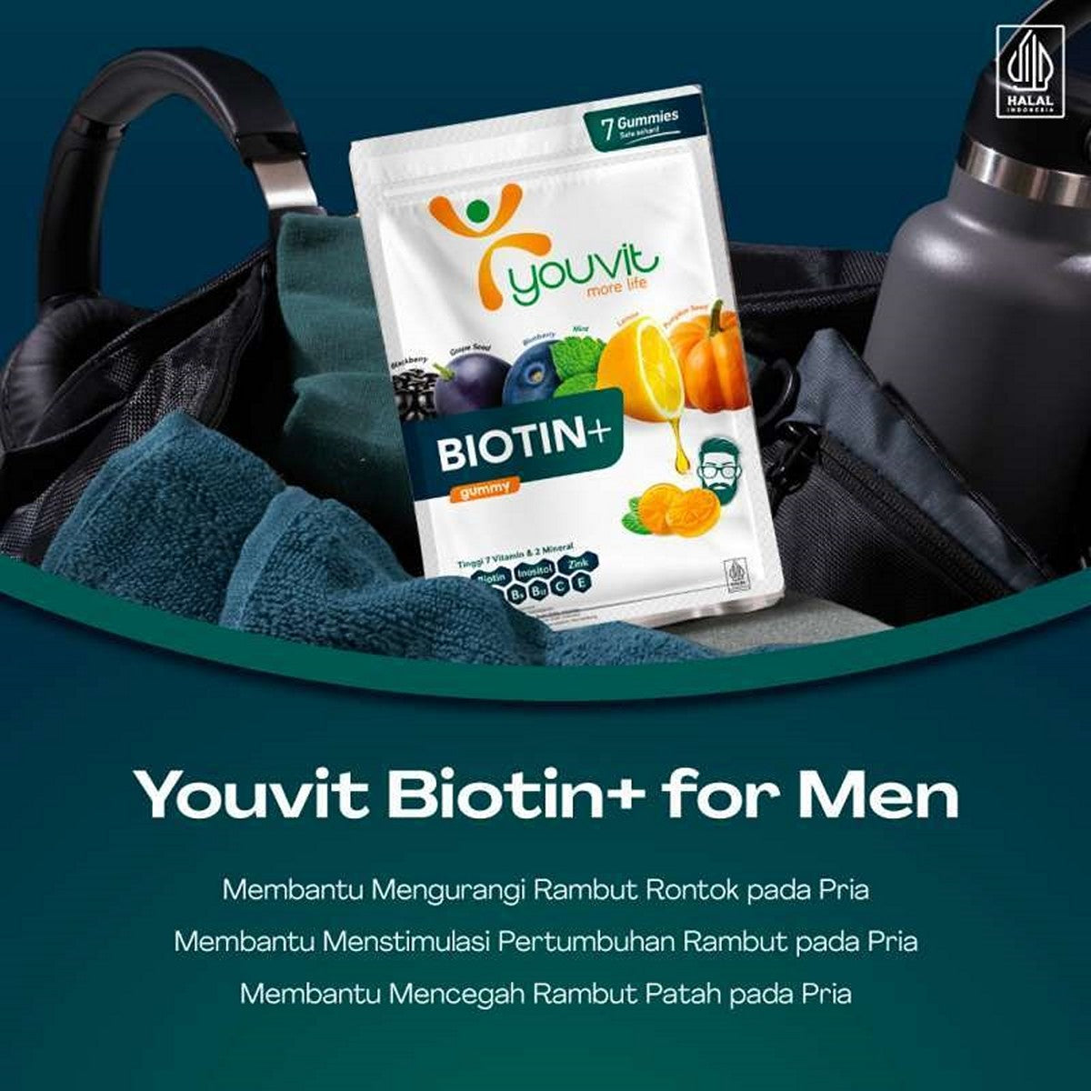 YOUVIT Multivitamin Gummy Biotin+ for Men 7 Days Biotin