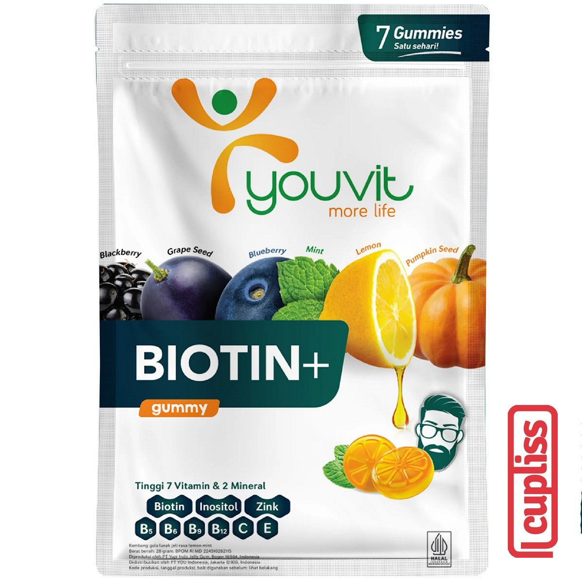 YOUVIT Multivitamin Gummy Biotin+ for Men 7 Days Biotin