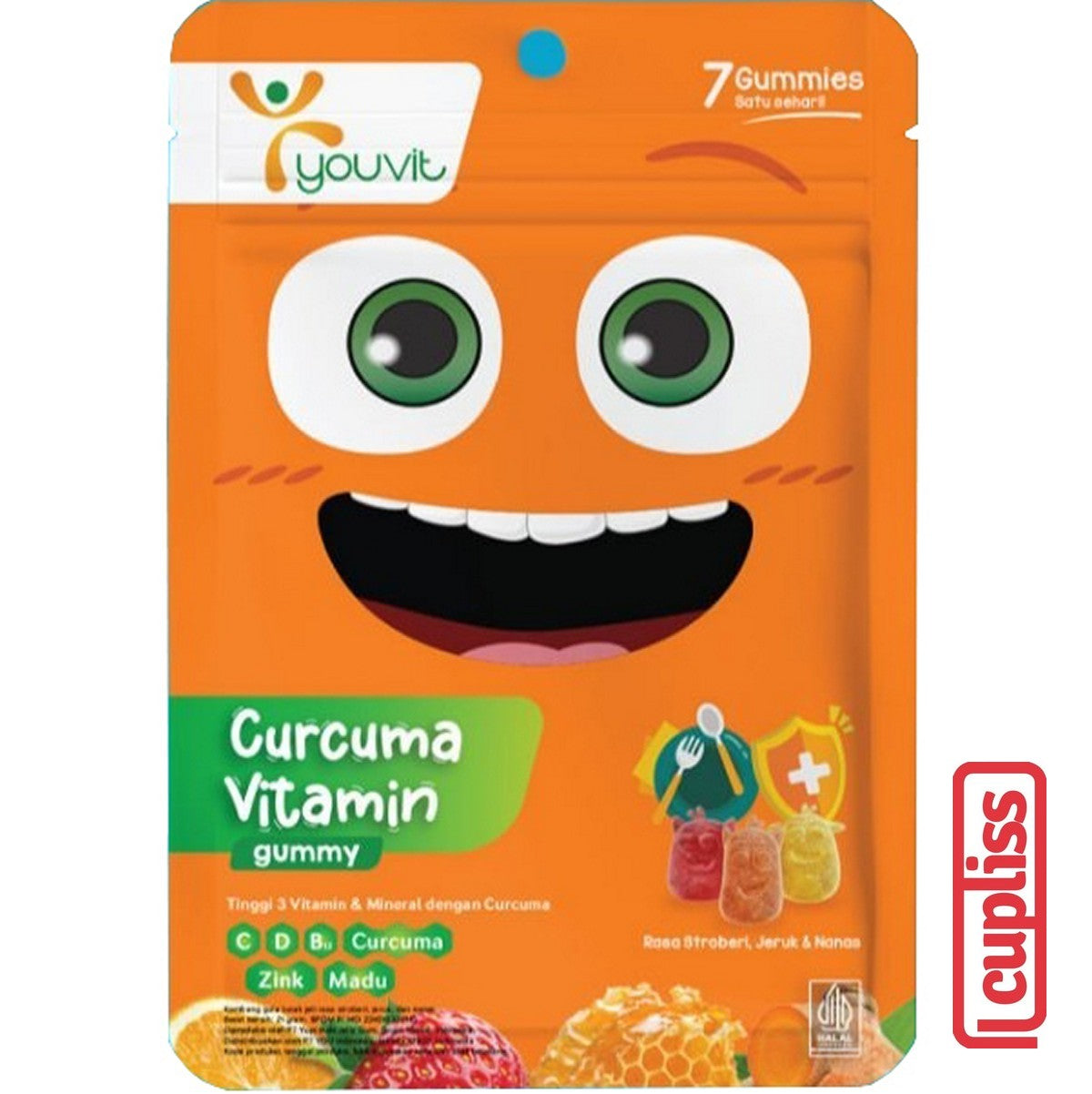 YOUVIT Multivitamin Gummy Curcuma Vitamin Anak 7 Days Zink Madu Nafsu Makan