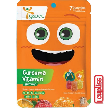 YOUVIT Multivitamin Gummy Curcuma Vitamin Anak 7 Days Zink Madu Nafsu Makan