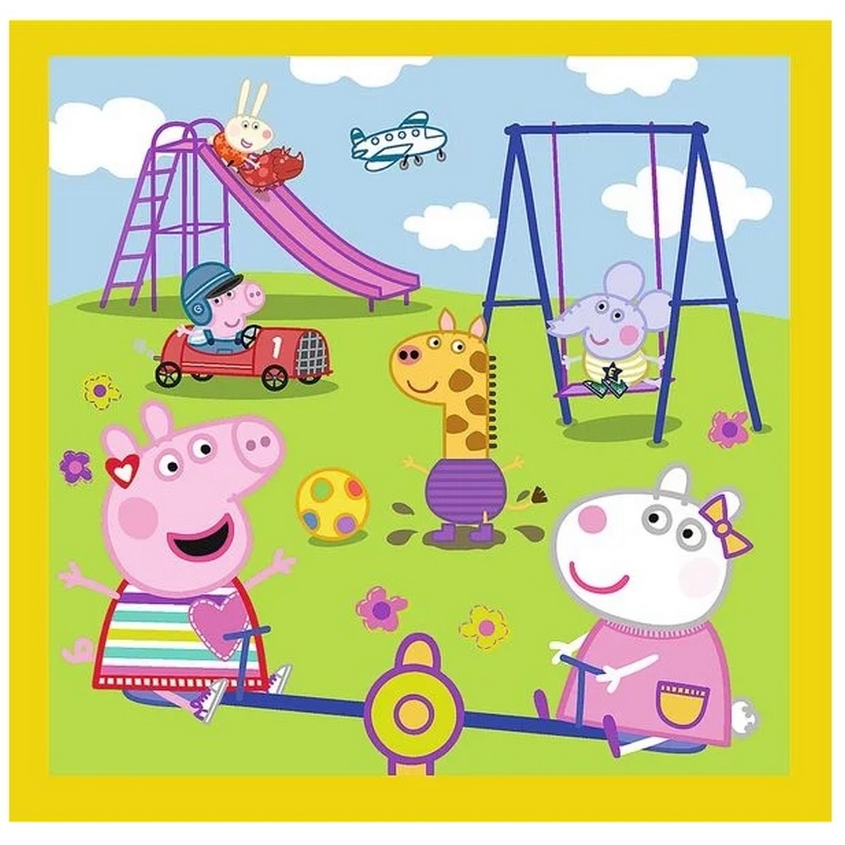 Trefl Puzzle 34849 3In1 Peppa Pig Happy 20 36 50 pcs Mainan