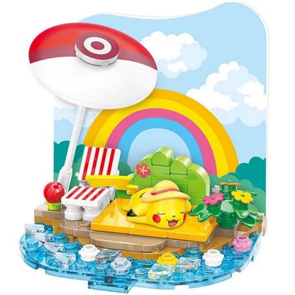 QMAN Keeppley K20222 Pikachu Have A Sunbathing Figure Pokemon Bricks Balok Mainan
