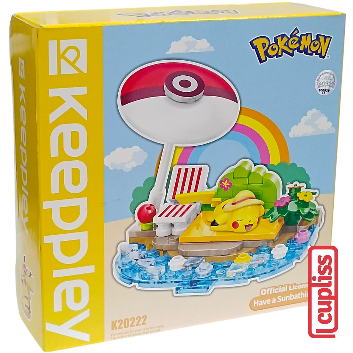 QMAN Keeppley K20222 Pikachu Have A Sunbathing Figure Pokemon Bricks Balok Mainan