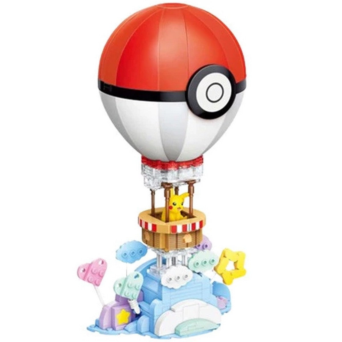 QMAN Keeppley K20234 Pikachu Hot Air Balloon Figure Pokemon Bricks Balok Mainan
