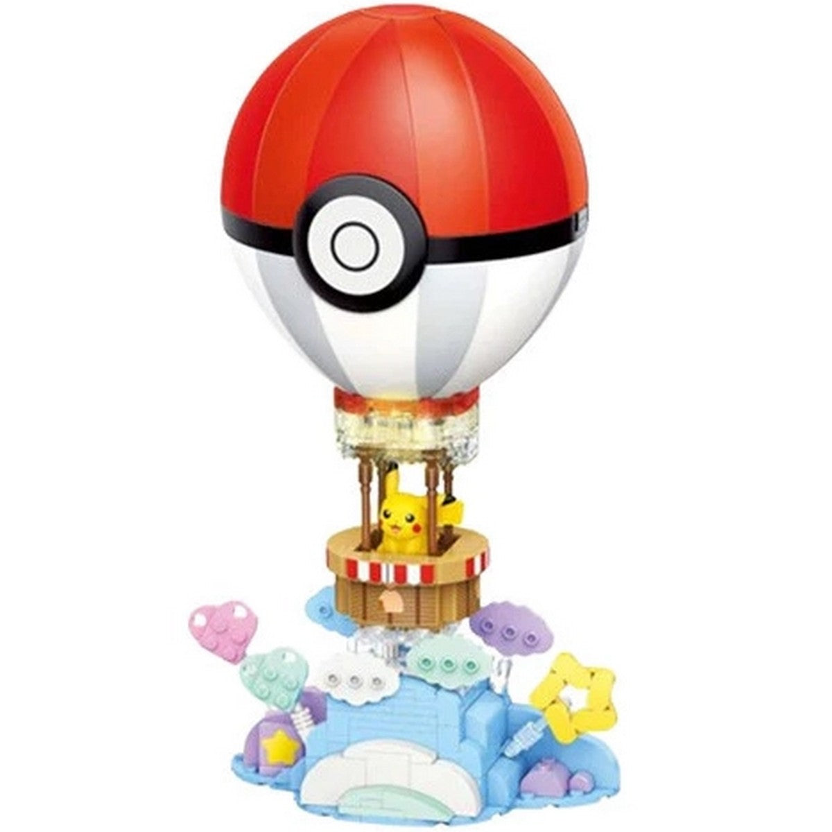 QMAN Keeppley K20234 Pikachu Hot Air Balloon Figure Pokemon Bricks Balok Mainan