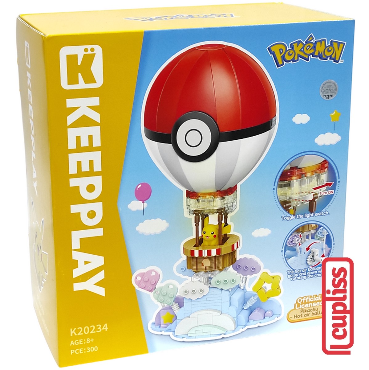 QMAN Keeppley K20234 Pikachu Hot Air Balloon Figure Pokemon Bricks Balok Mainan