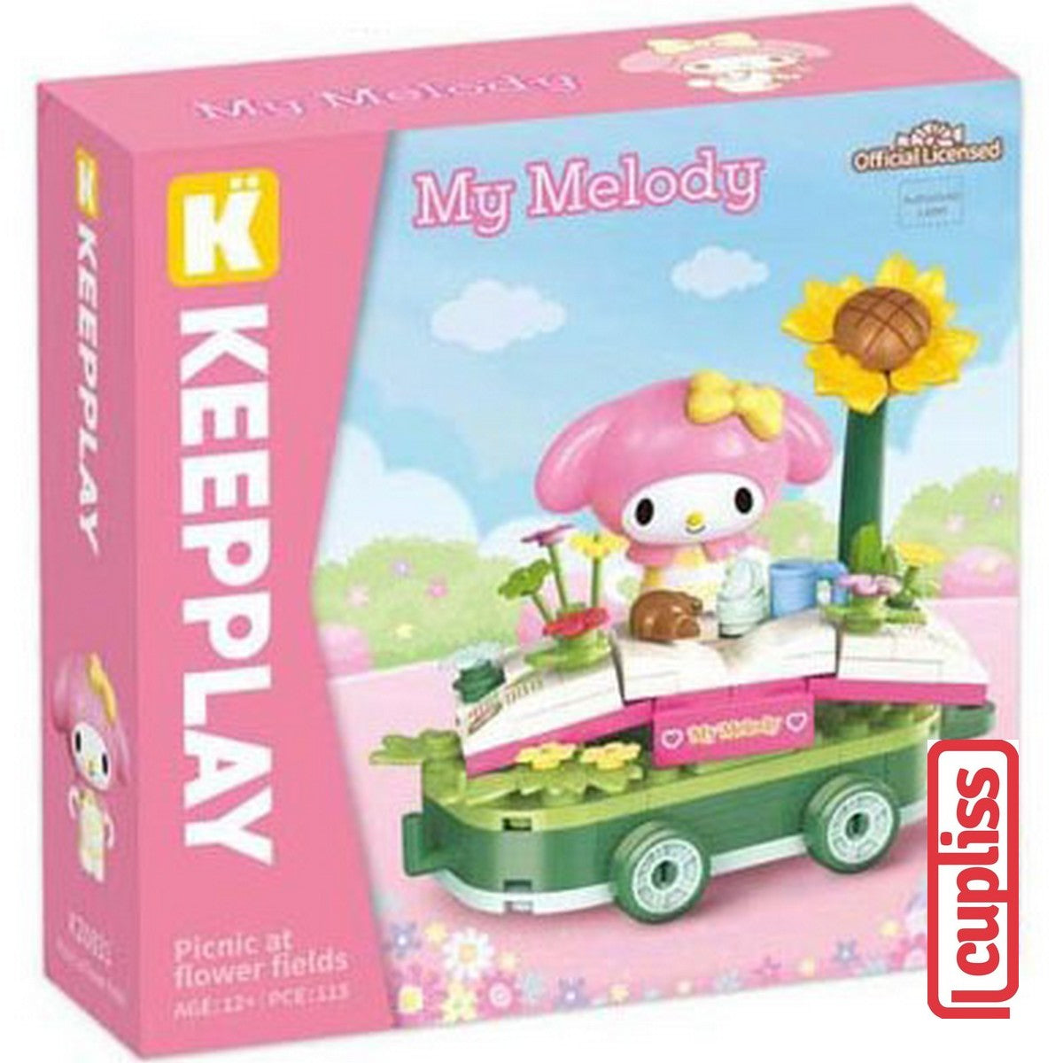 QMAN Keeppley K20831 Sanrio My Melody Picnic At Flower Fields Figure Mainan