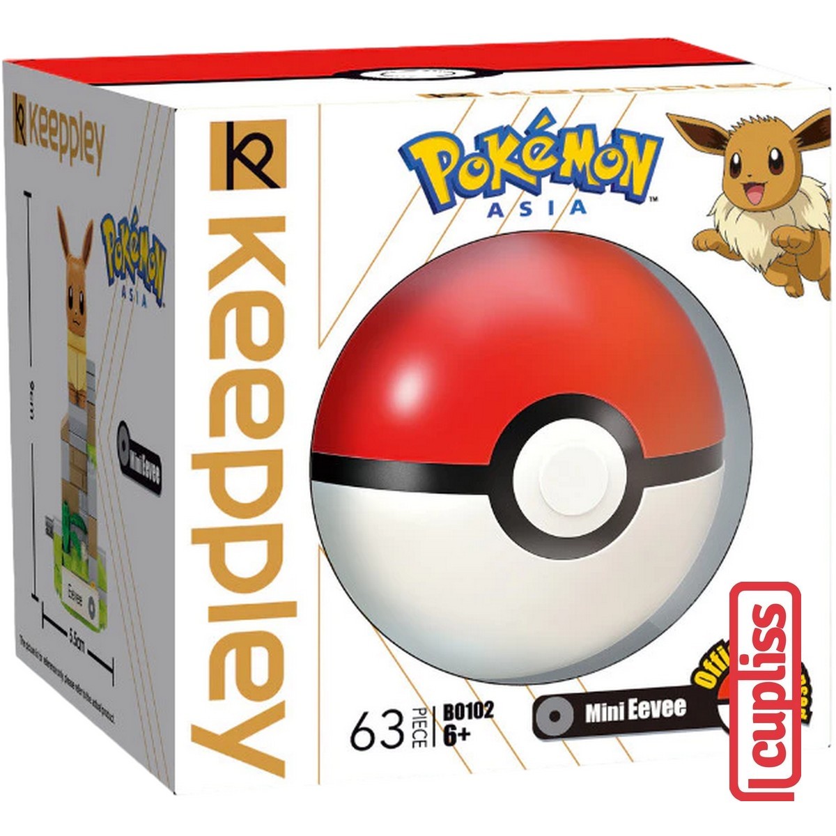 QMAN Keeppley B0102 Mini Eevee Poke Ball Pokemon Bricks Asia Balok Mainan