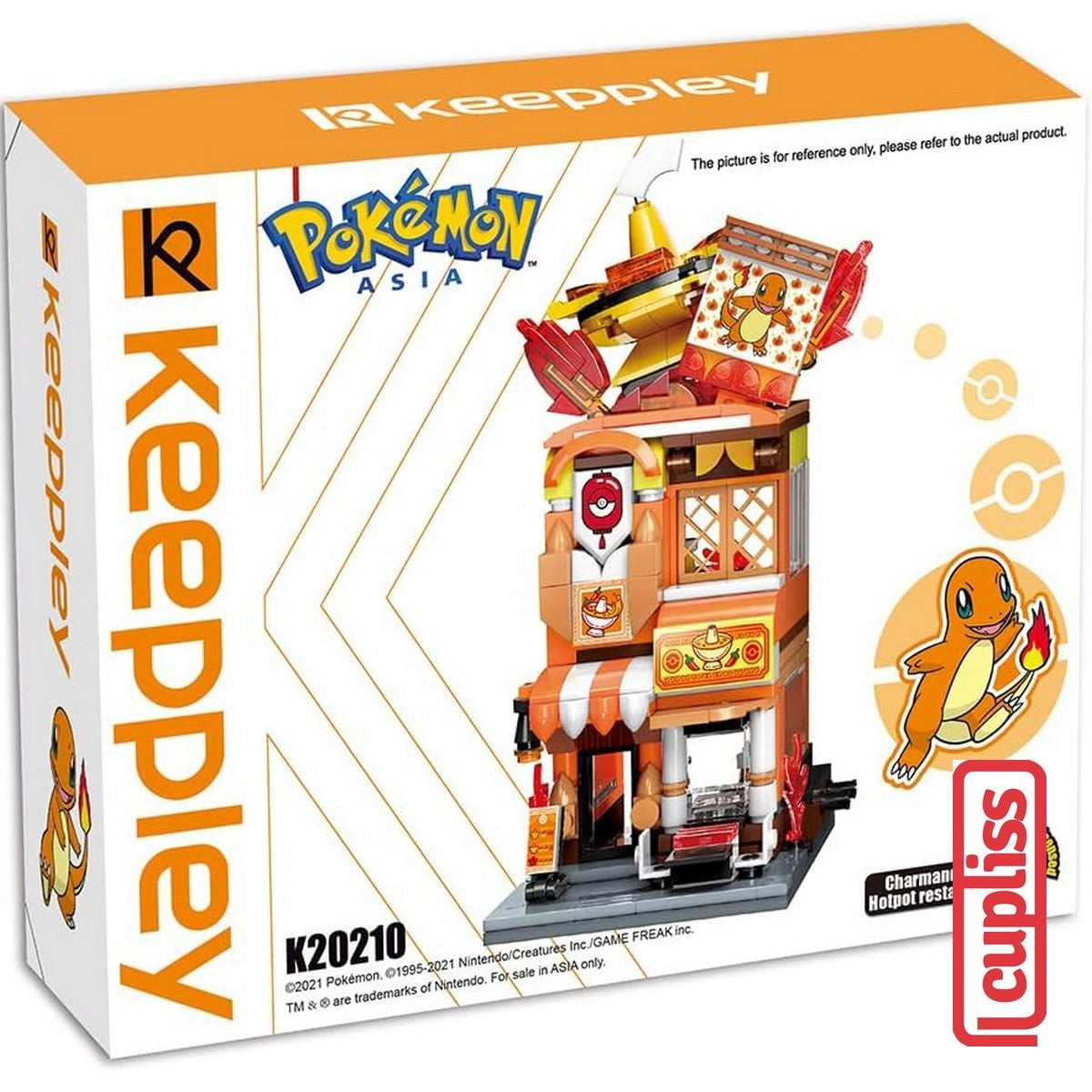 QMAN Keeppley K20210 Charmander Hotpot Restaurant Pokemon Bricks Asia Balok Mainan