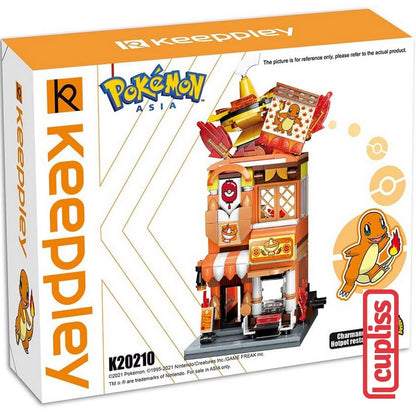 QMAN Keeppley K20210 Charmander Hotpot Restaurant Pokemon Bricks Asia Balok Mainan