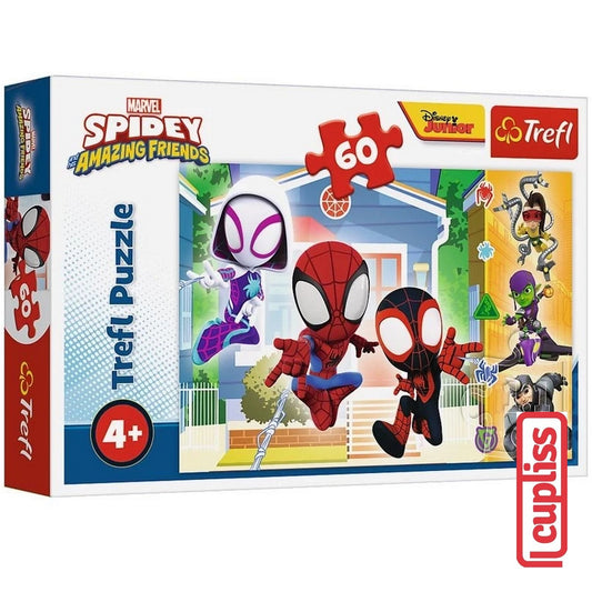 Trefl Puzzle 17371 Marvel Spidey Amazing Friends 60 pcs Disney Junior Spider-Man Mainan
