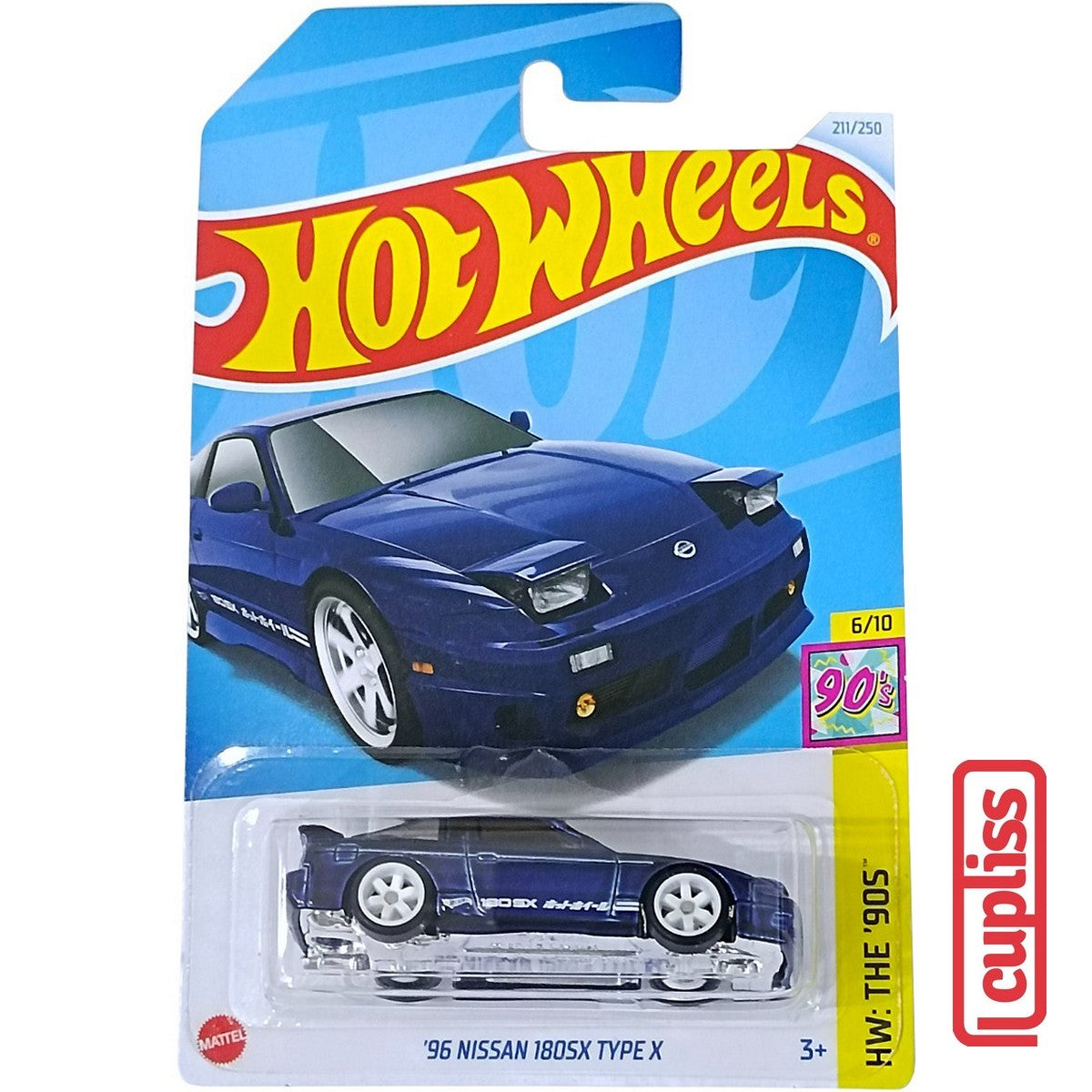 Hot Wheels HW Basic HTF41 96 Nissan 180SX Type X TH Gold Super Treasure Hunt Mattel Hotwheels
