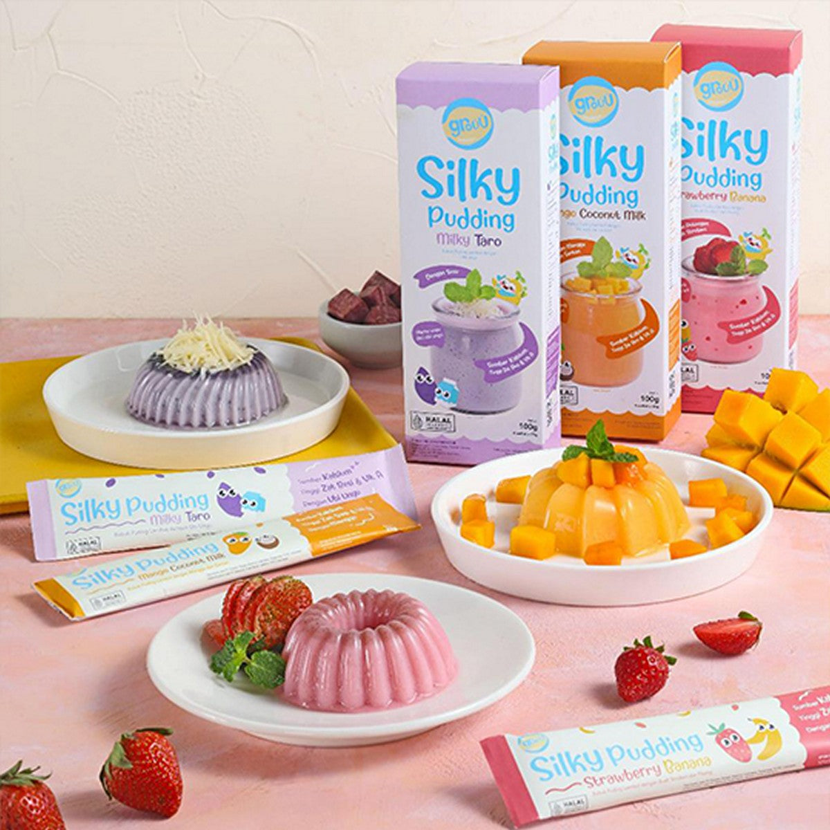 GROUU Silky Pudding Powder Bubuk Puding Snack Bayi Lembut Cemilan MPASI 8+
