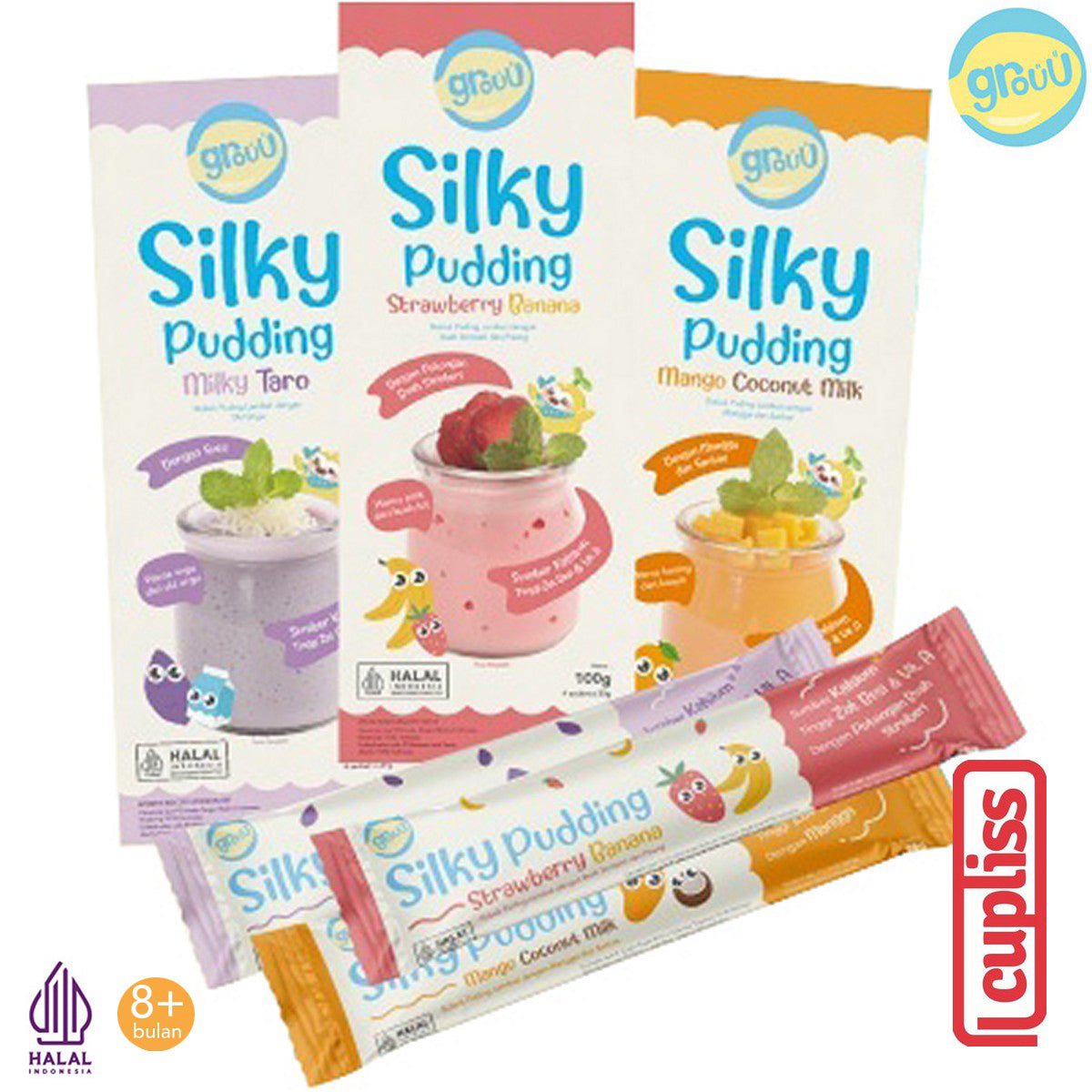 GROUU Silky Pudding Powder Bubuk Puding Snack Bayi Lembut Cemilan MPASI 8+