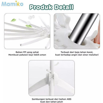 KUB x Mamiko Umbrella Stand Hanger Gantungan Baju Payung Rak Jemuran Lipat