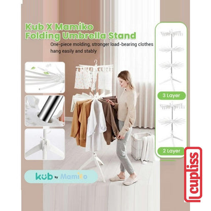 KUB x Mamiko Umbrella Stand Hanger Gantungan Baju Payung Rak Jemuran Lipat