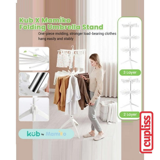KUB x Mamiko Umbrella Stand Hanger Gantungan Baju Payung Rak Jemuran Lipat