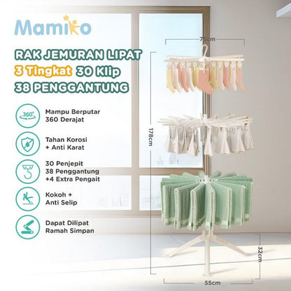 KUB x Mamiko Umbrella Stand Hanger Gantungan Baju Payung Rak Jemuran Lipat