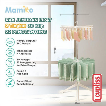 KUB x Mamiko Umbrella Stand Hanger Gantungan Baju Payung Rak Jemuran Lipat