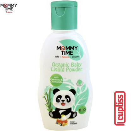 Mommy Time Organic Baby Lotion Liquid Powder Talc 100gr Bedak Cair Bayi