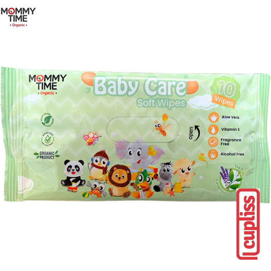 Mommy Time Baby Care Soft Wipes Tea Tree Lavender 10 sheets Tisu Basah Bayi Antibacterial