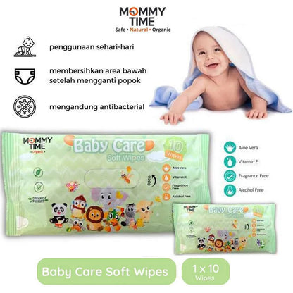 Mommy Time Baby Care Soft Wipes Tea Tree Lavender 10 sheets Tisu Basah Bayi Antibacterial